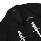 Pleasures Luster Camp Collar Button Down Shirt Black Shirts Close-up | Overkill