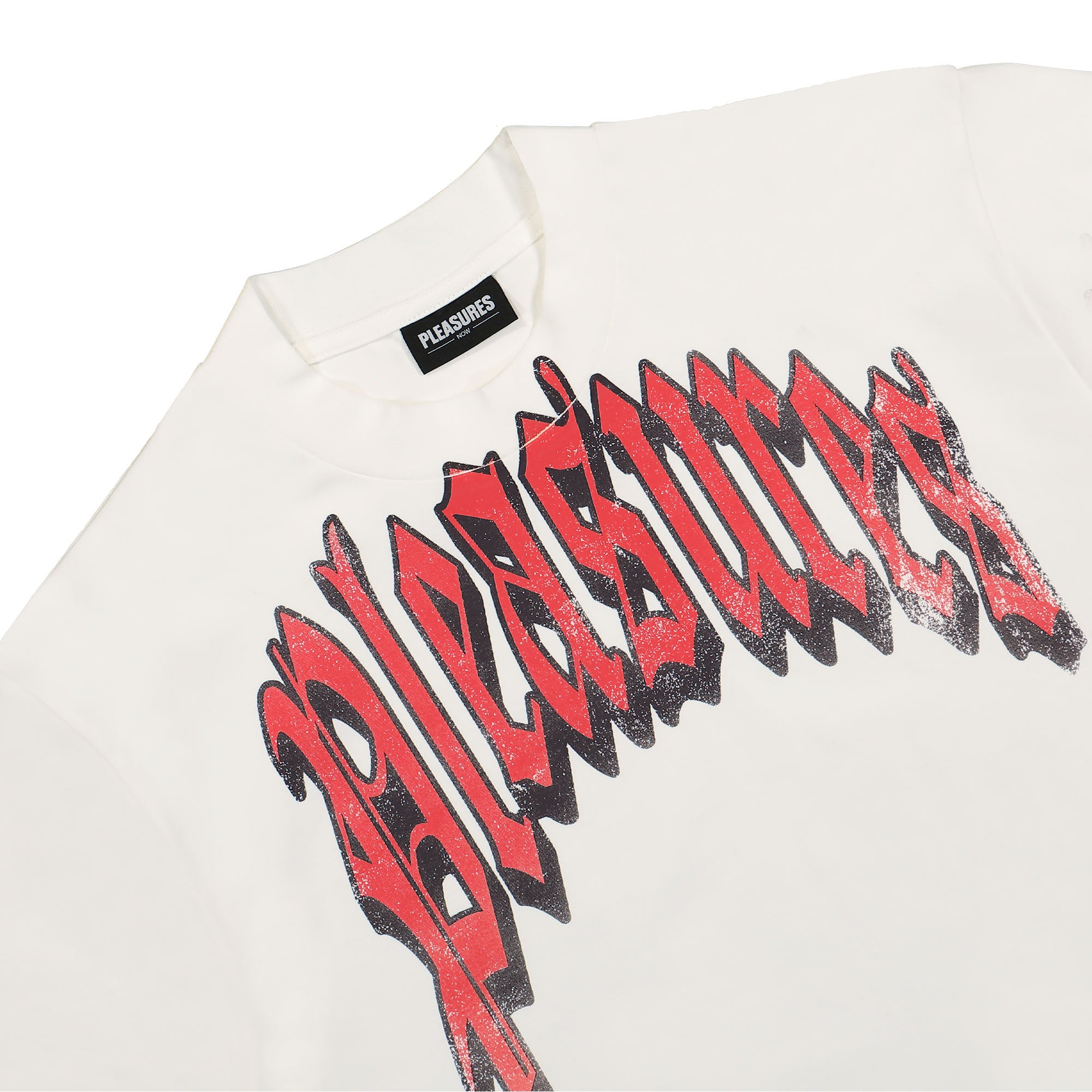 Pleasures Twitch Heavyweight Shirt White T-Shirts Close-up | Overkill