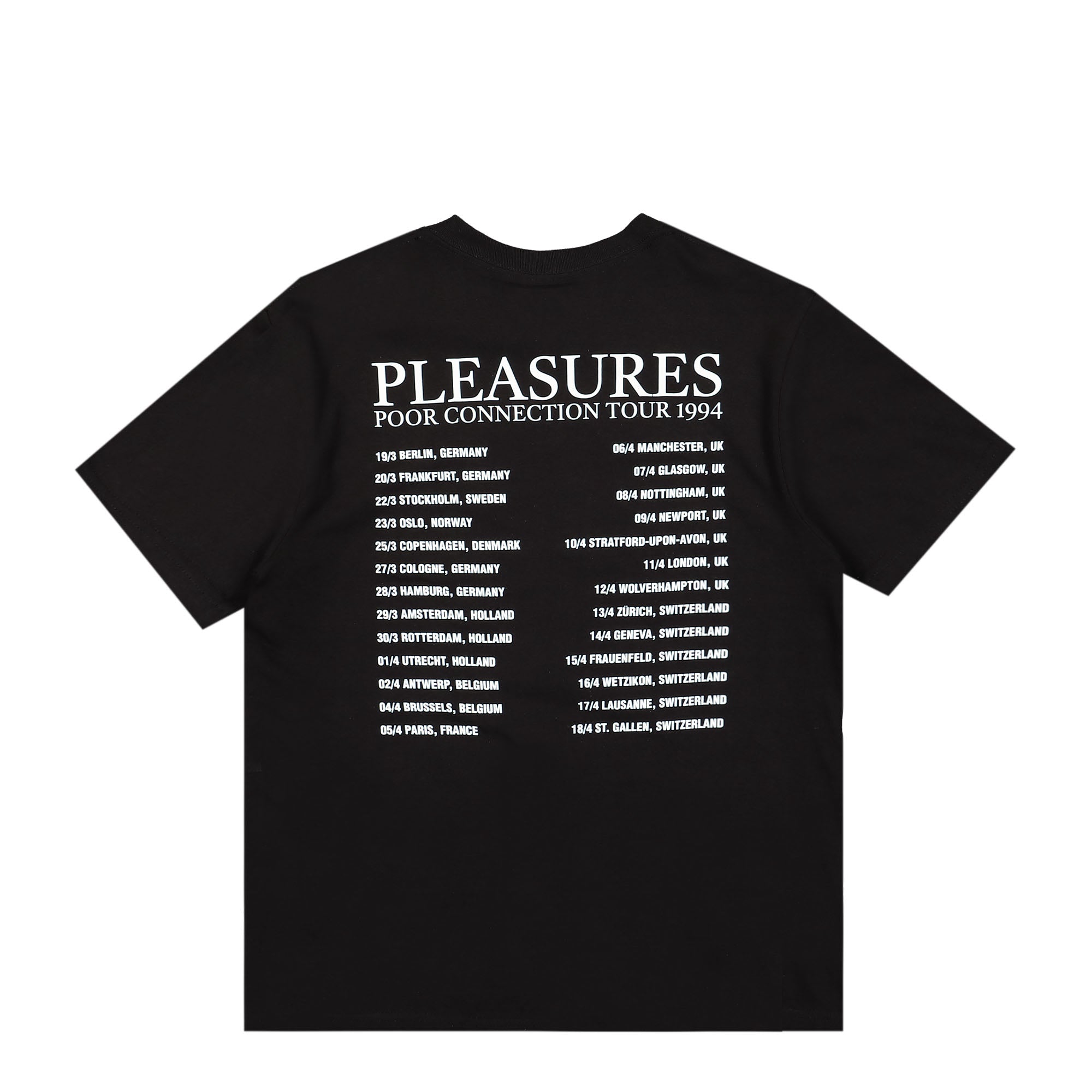 Pleasures Poor Connection T-Shirt Black T-Shirts Close-up | Overkill