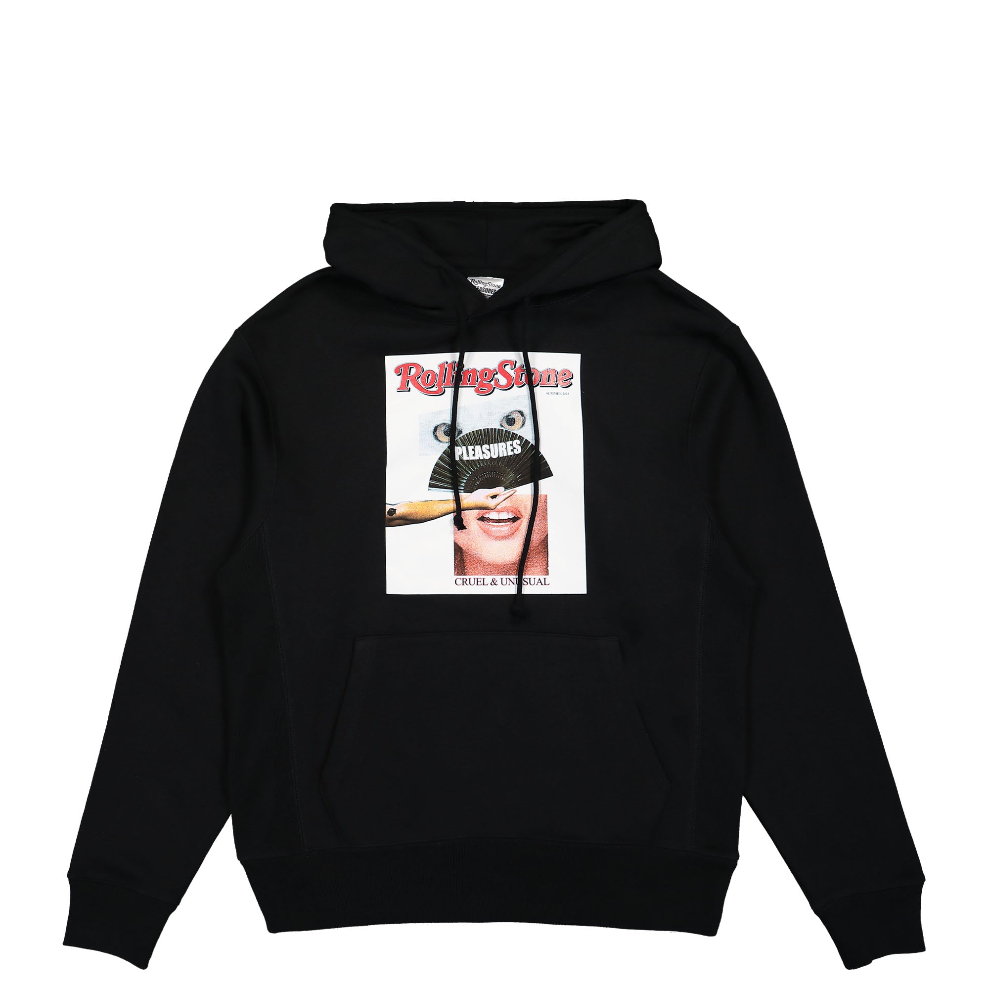 Pleasures Rolling Stone Hoodie Black Hoodies P23SU055 | Overkill