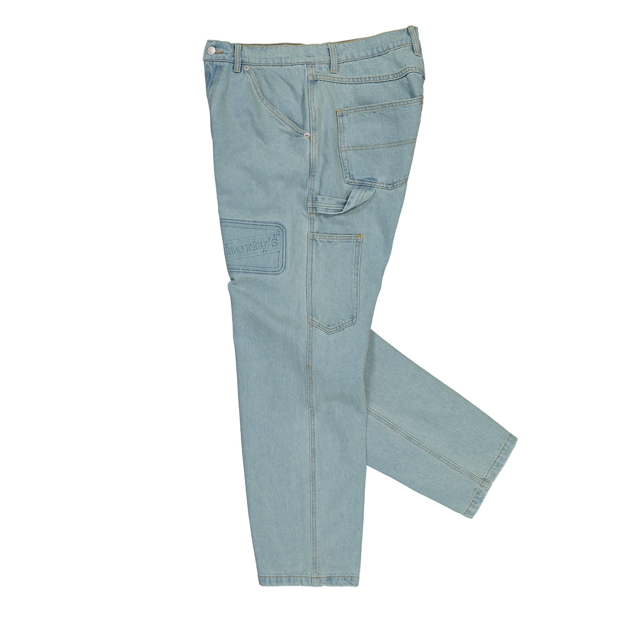 Shorty's x Pleasures Box Logo Carpenter Jeans P24F001-Light Indigo