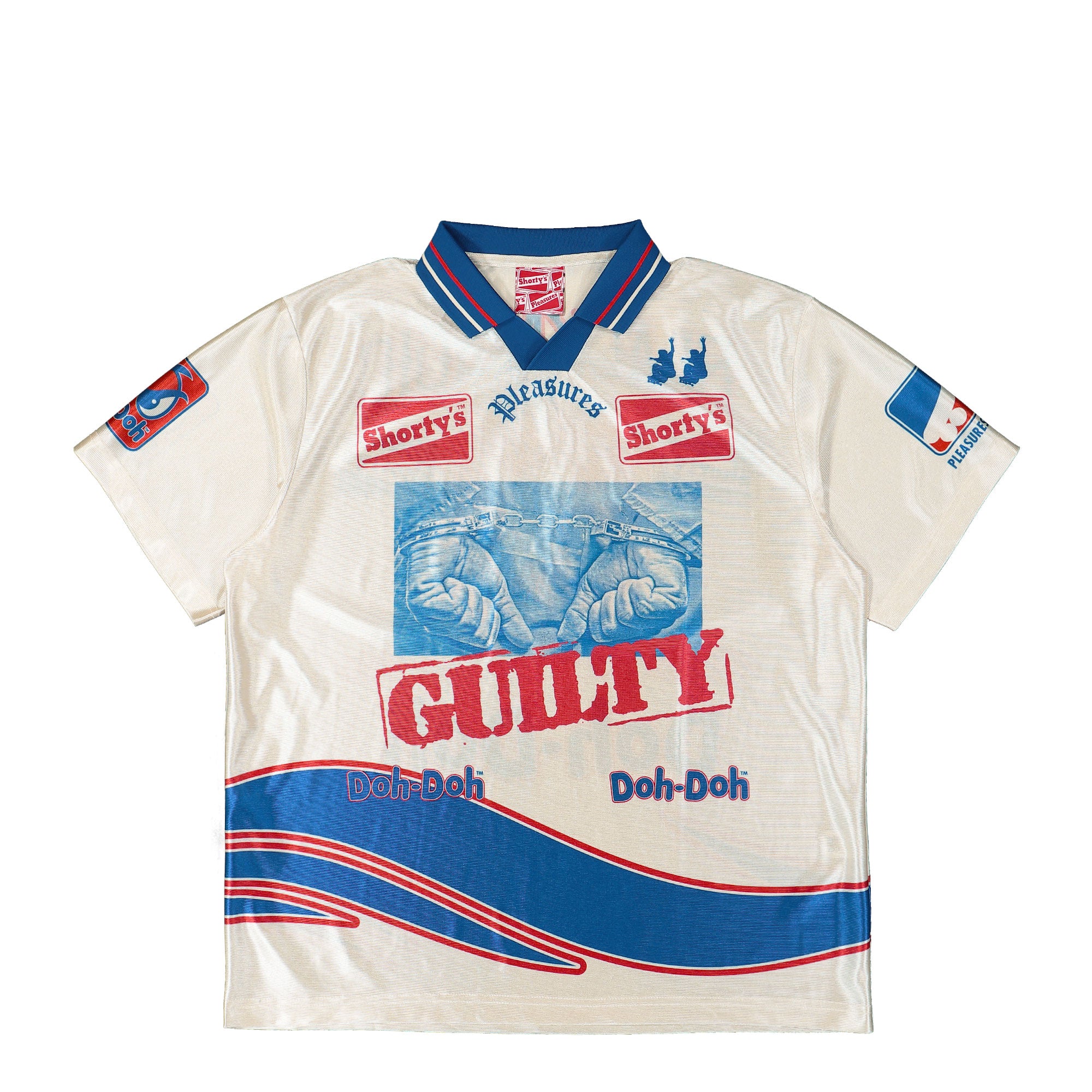 Pleasures Guilty Soccer Jersey Off White T-Shirts P24F005-Off White | Overkill