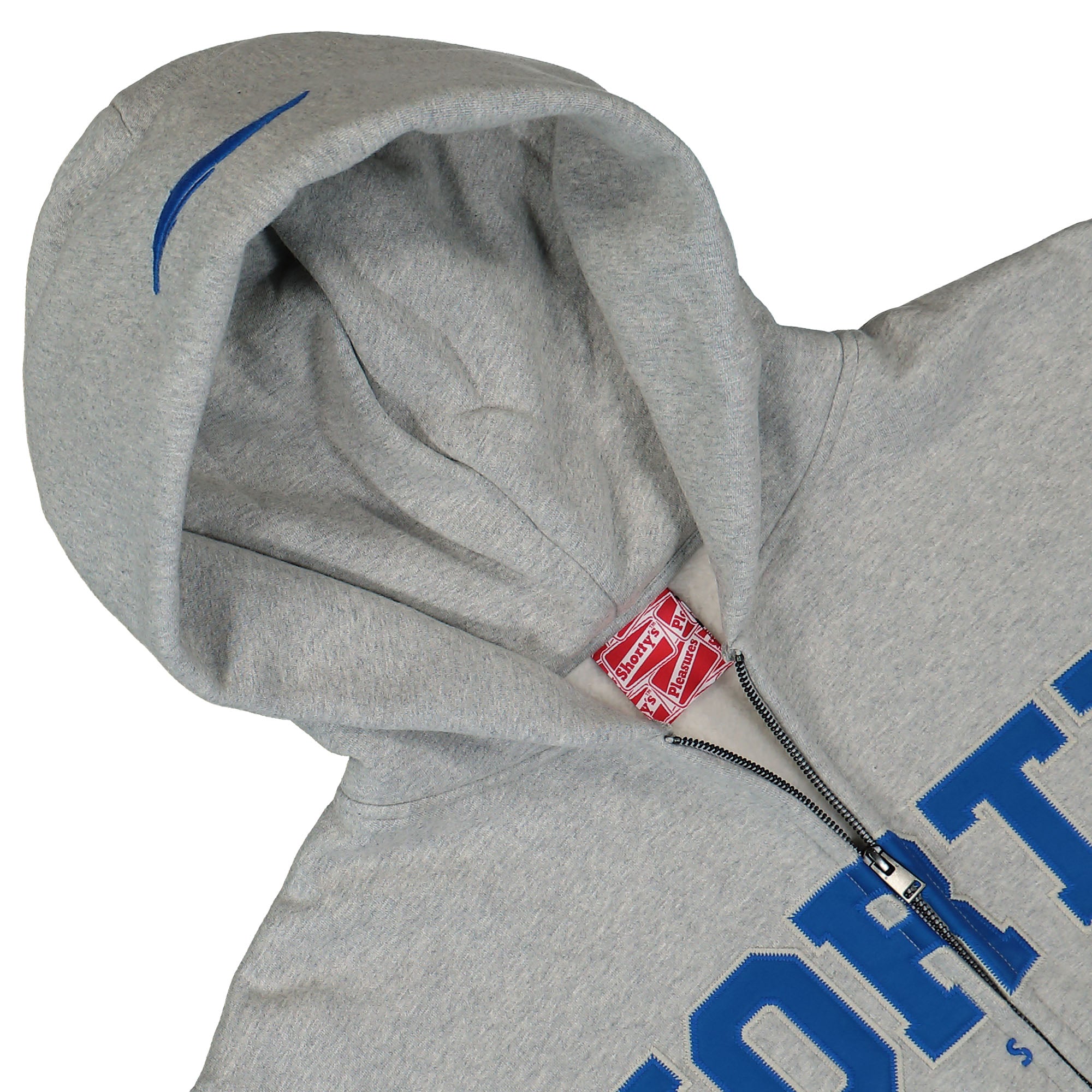 Pleasures Wave Zip Hoodie Heather Grey Hoodies Close-up | Overkill