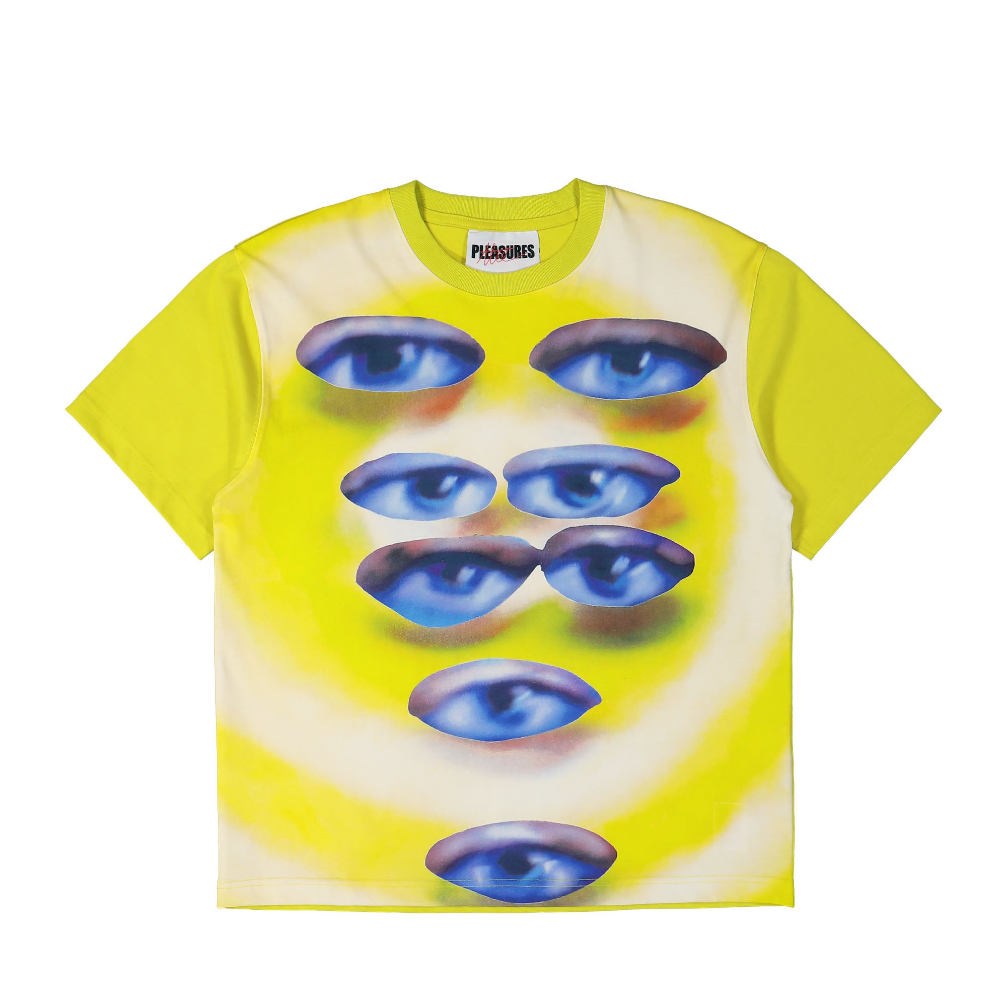 Pleasures Human Eyes Heavyweight Shirt Yellow T-Shirts P24F026-Yellow | Overkill
