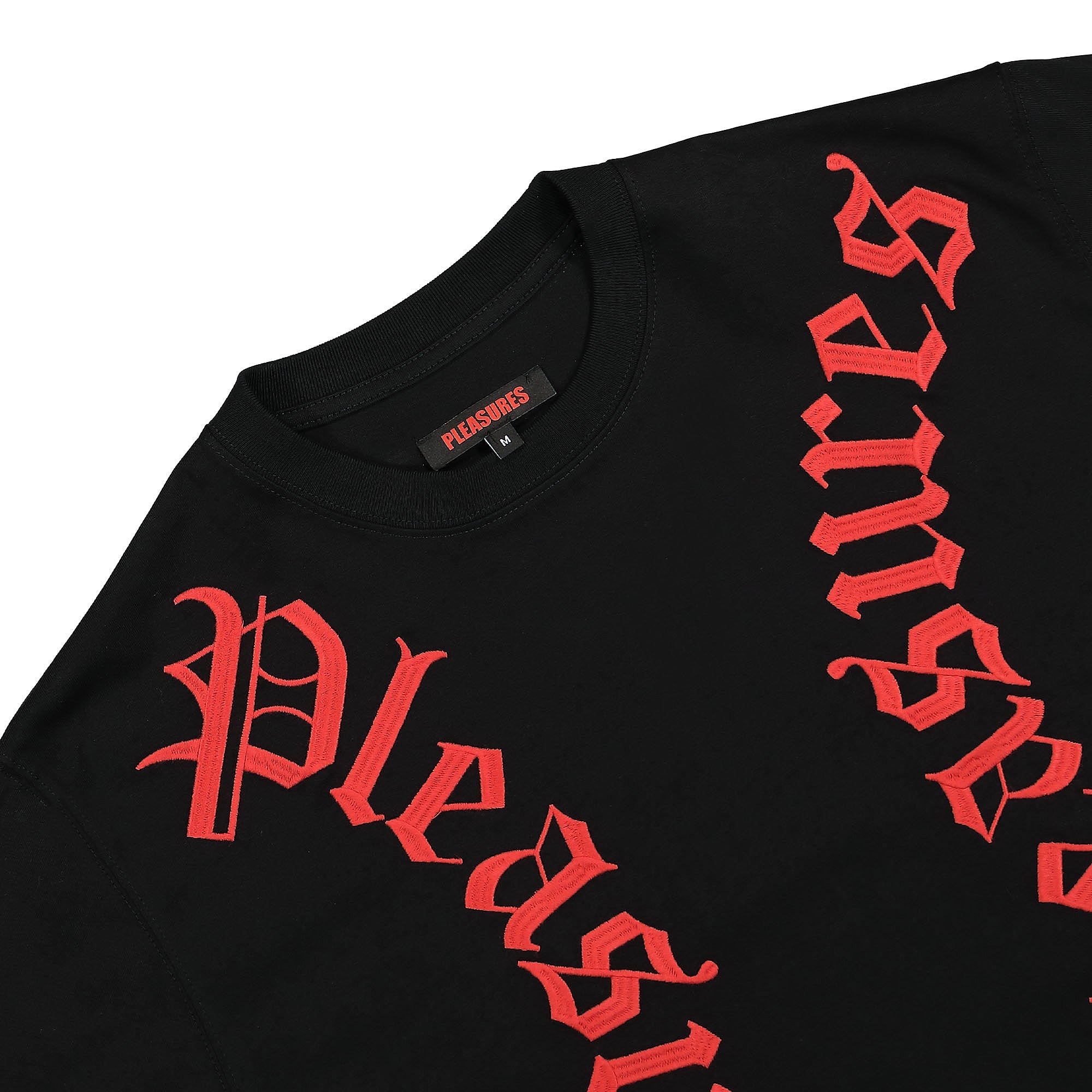 Pleasures Harness Heavyweight T-Shirt Black T-Shirts Close-up | Overkill