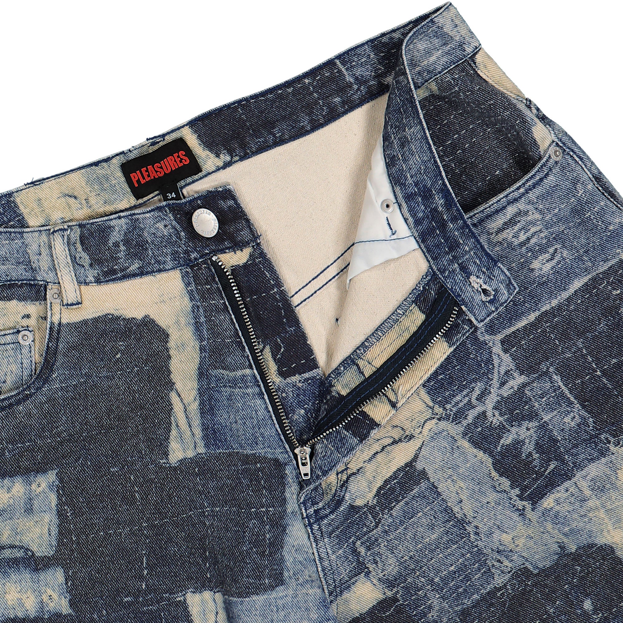 Pleasures Boro Baggy Jorts P25SP032-Indigo | OVERKILL
