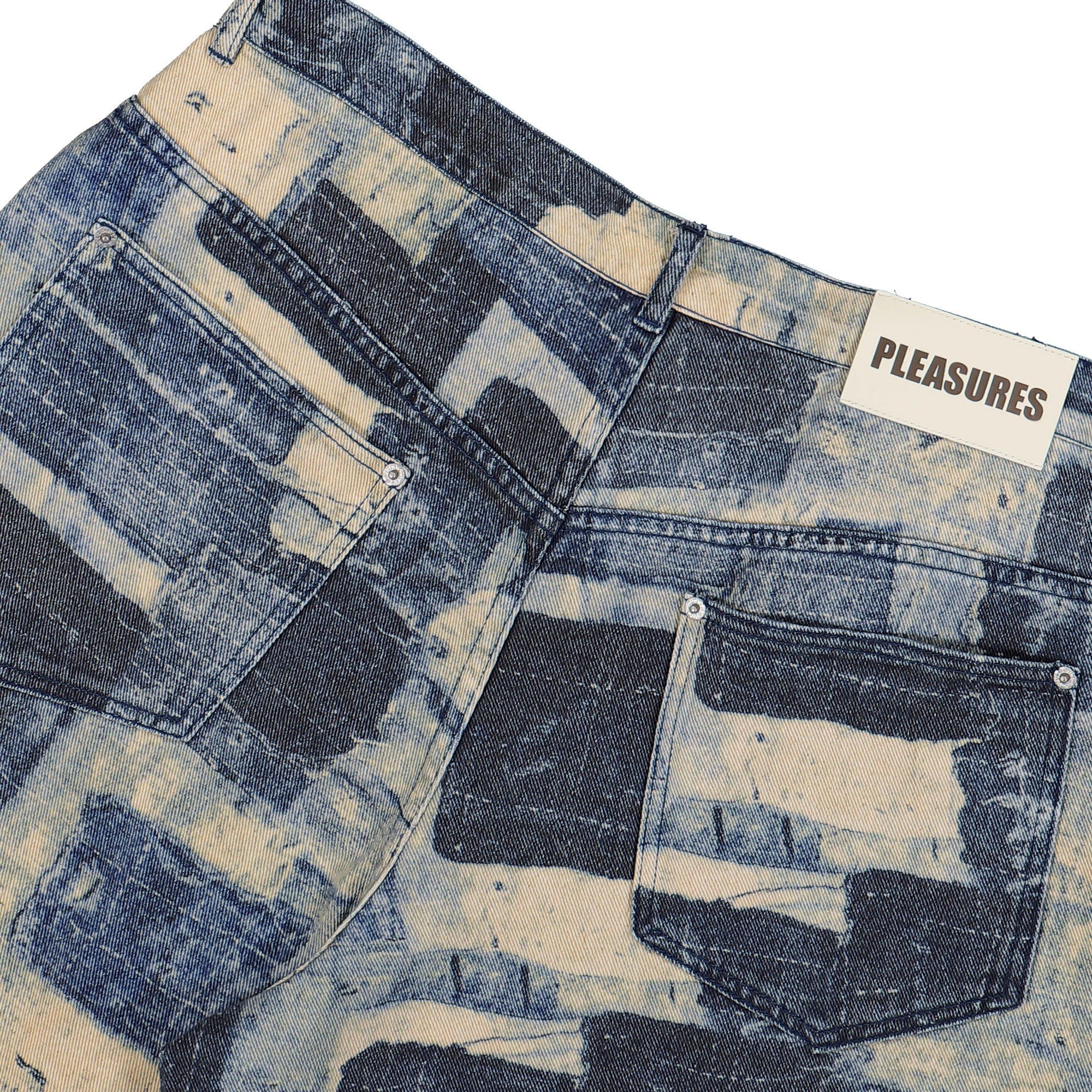 Pleasures Boro Baggy Jorts P25SP032-Indigo | OVERKILL