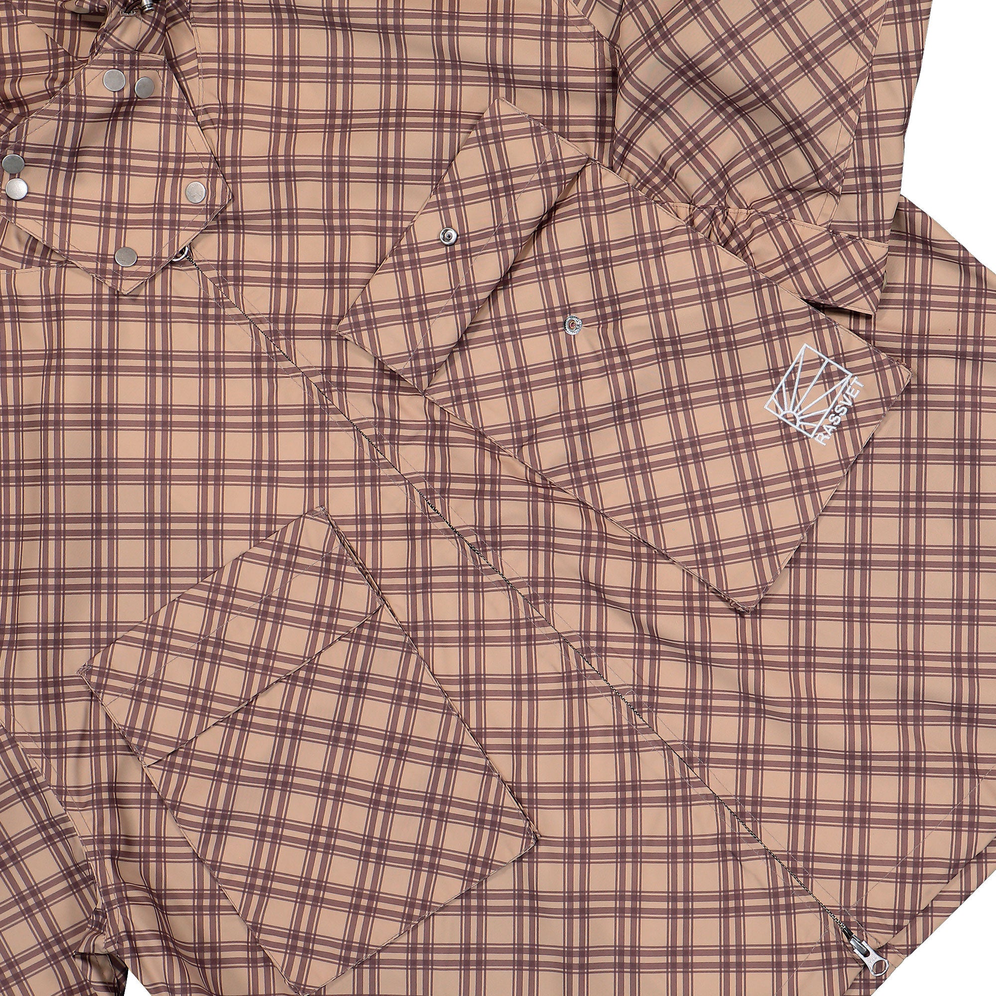 Rassvet Poly Tartan Hooded Jacket Brown Jackets PACC18J006-1 Detail View 1 | Overkill
