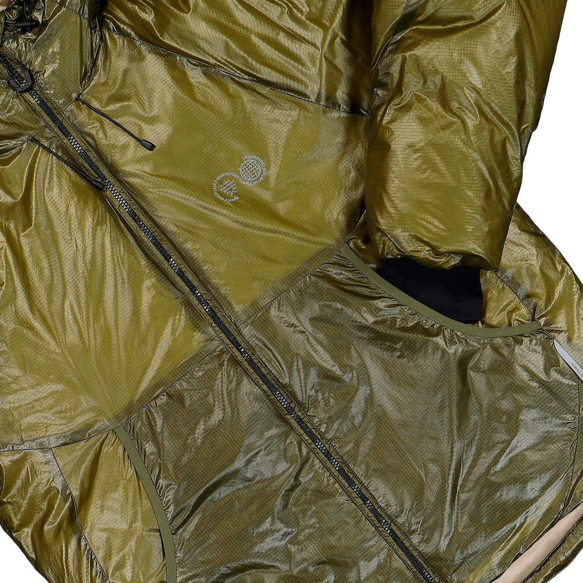 Purple Mountain Obversatory Shield Puffer Olive Jackets PMO0170 Detail View 1 | Overkill
