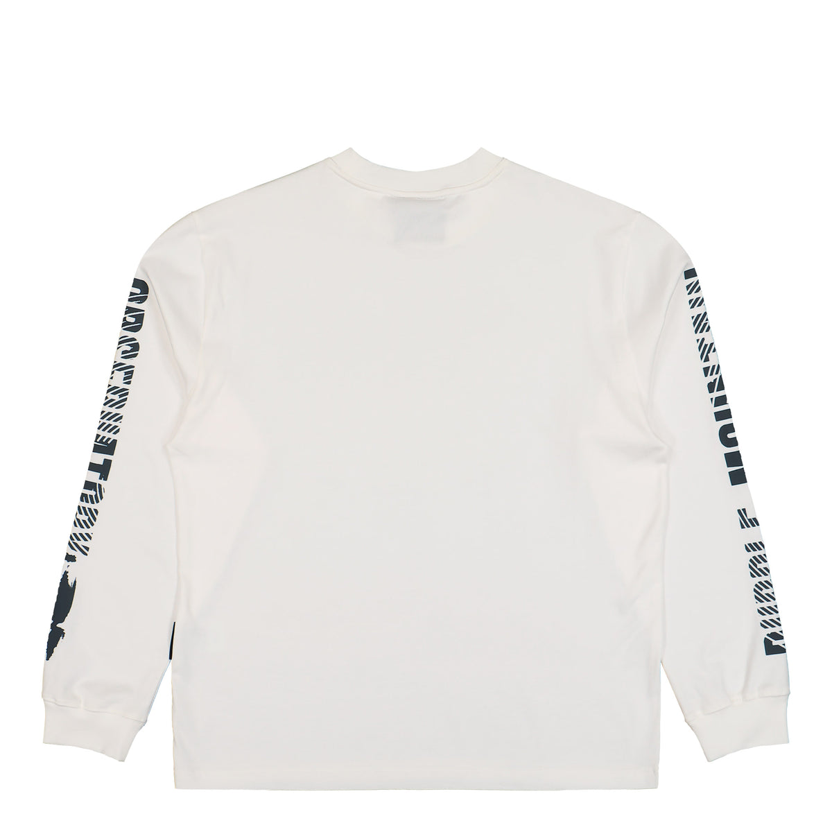 Purple Mountain Obversatory Spaces LS Tee White Londsleeves PMO2124 Close-up | Overkill
