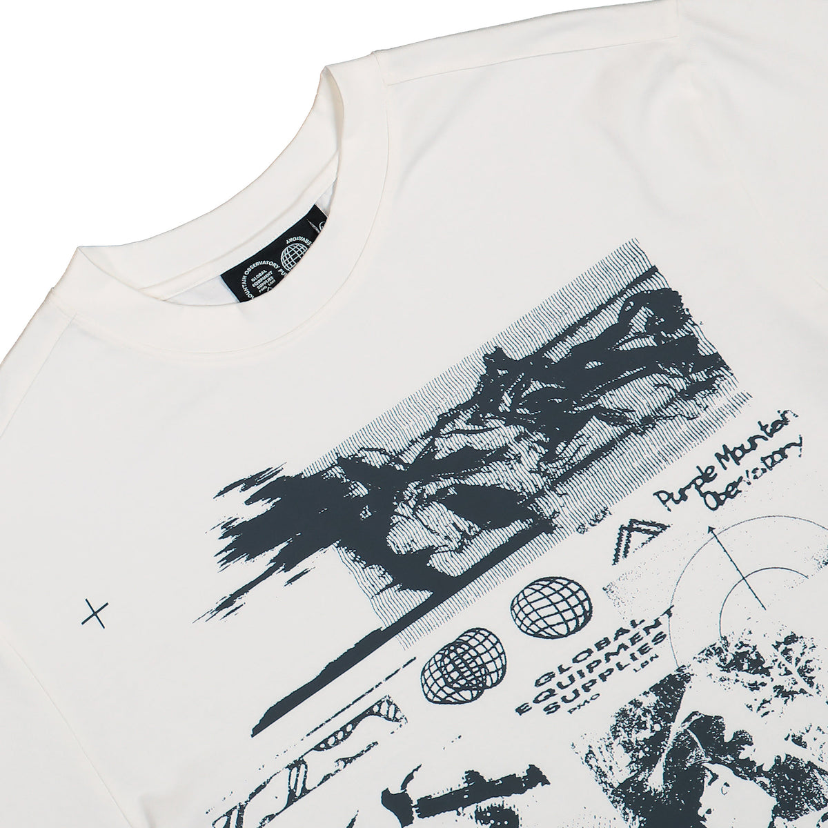 Purple Mountain Obversatory Spaces LS Tee White Londsleeves PMO2124 Detailfoto | Overkill
