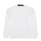 C.P. Company Diagonal Raised Fleece Lens Crewneck Gauze White Sweatshirt RCCMSS713A-005086W 103 Close-up | Overkill
