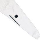 C.P. Company Diagonal Raised Fleece Lens Crewneck Gauze White Sweatshirt RCCMSS713A-005086W 103 Detail View 1 | Overkill
