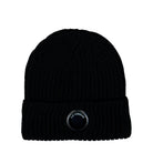 C.P. Company Extrafine Merino Wool Lens Beanie Black Beanies RFCMAC739A-005509A 999 | Overkill