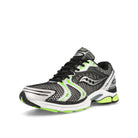 Saucony Progrid Triumph 4 Black-Silver-Speed Green Low Top Sneakers  Close Up | Overkill