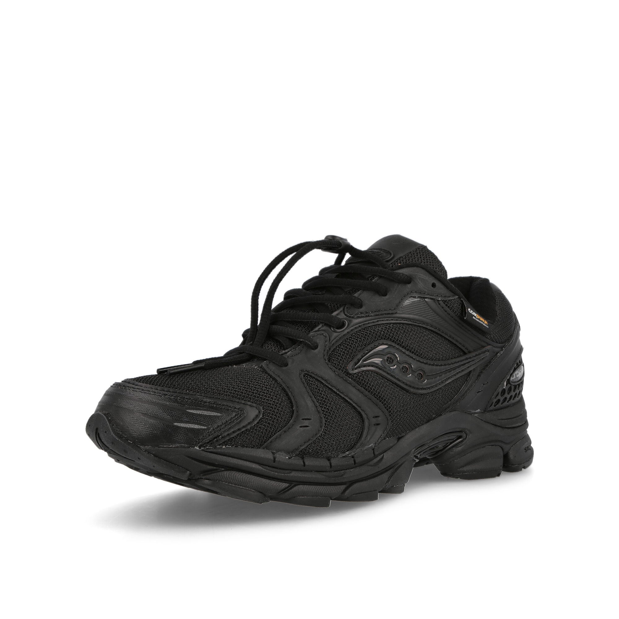 Saucony Progrid Triumph 4 Gorpcore Black Low Top Sneakers  Close Up | Overkill
