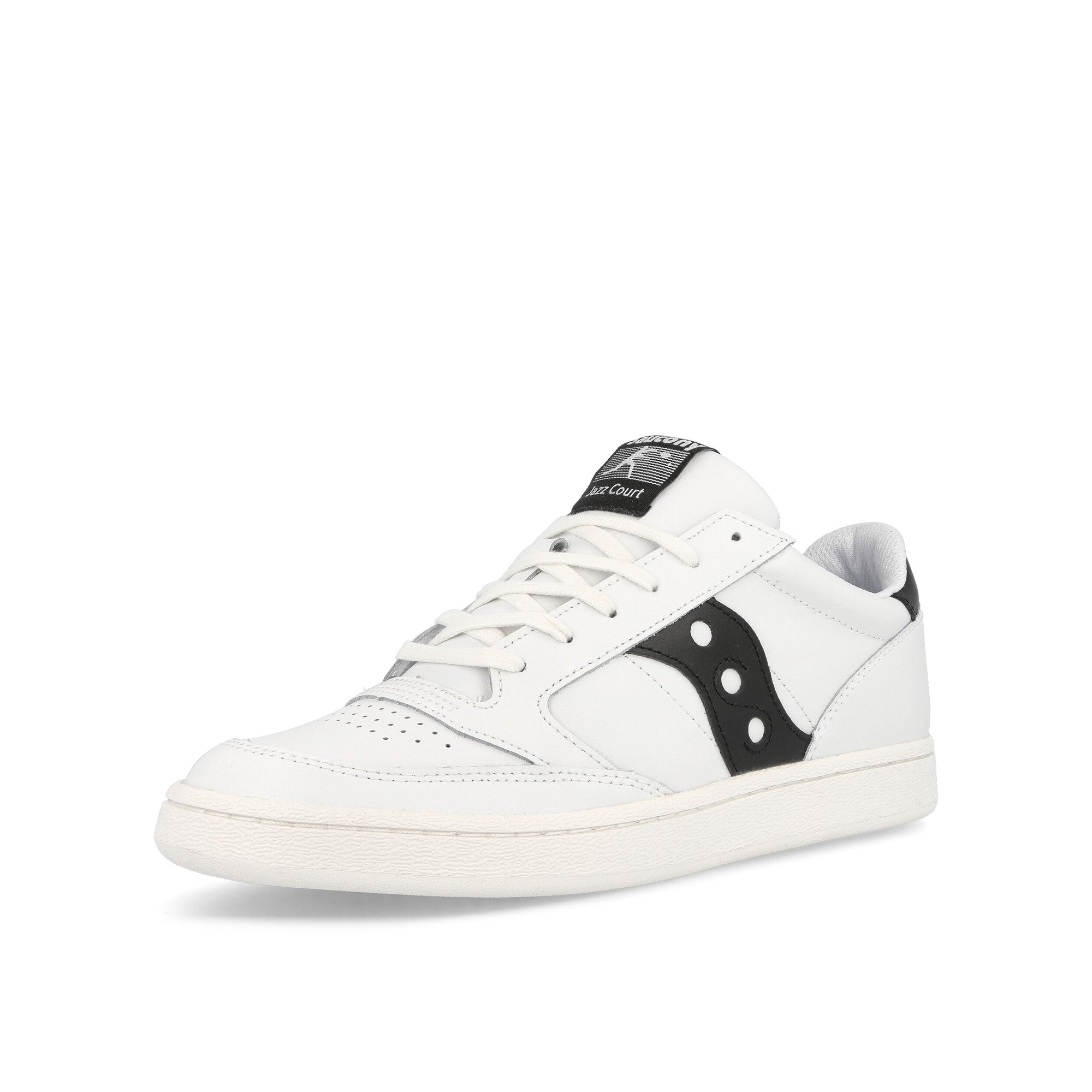 Saucony Jazz Court White-Black Low Top Sneakers  Close Up | Overkill