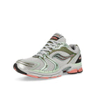 Saucony Progrid Triumph 4 Grey / Green Low Top Sneakers  Close Up | Overkill