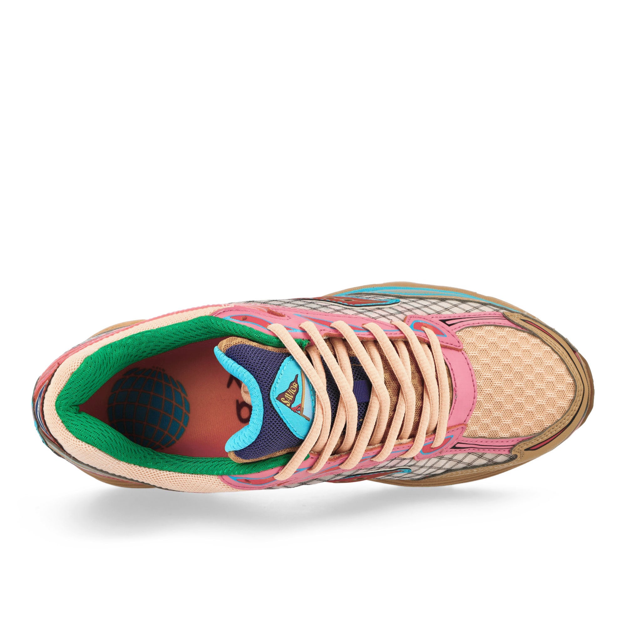 Saucony Progrid Omni 9 Tan / Pink Low Top Sneakers  Detailfoto | Overkill