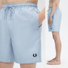 Fred Perry Classic Swimshort Light Smoke Swimwear Close-up | Overkill