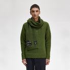 Fred Perry Raf Simons X Fred Perry Fluffy Knit Scarf Chive Scarves Close-up | Overkill