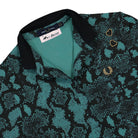 Fred Perry Amy Winehouse Foundation x Fred Perry Snake Print Polo Shirt Deep Mint Polo Shirts Close-up | Overkill