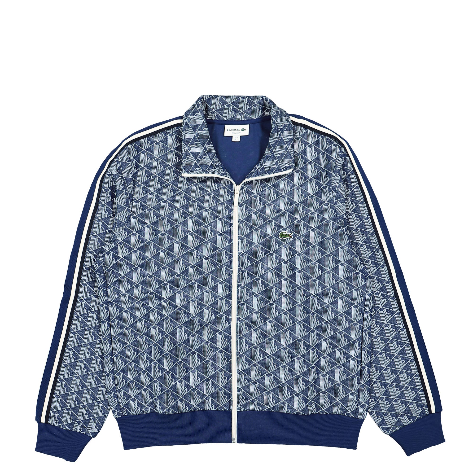 Lacoste Paris Jacquard Monogram Track Jacket Bleu Marine / Blanc Track Jackets SH1368-00 QIE | Overkill