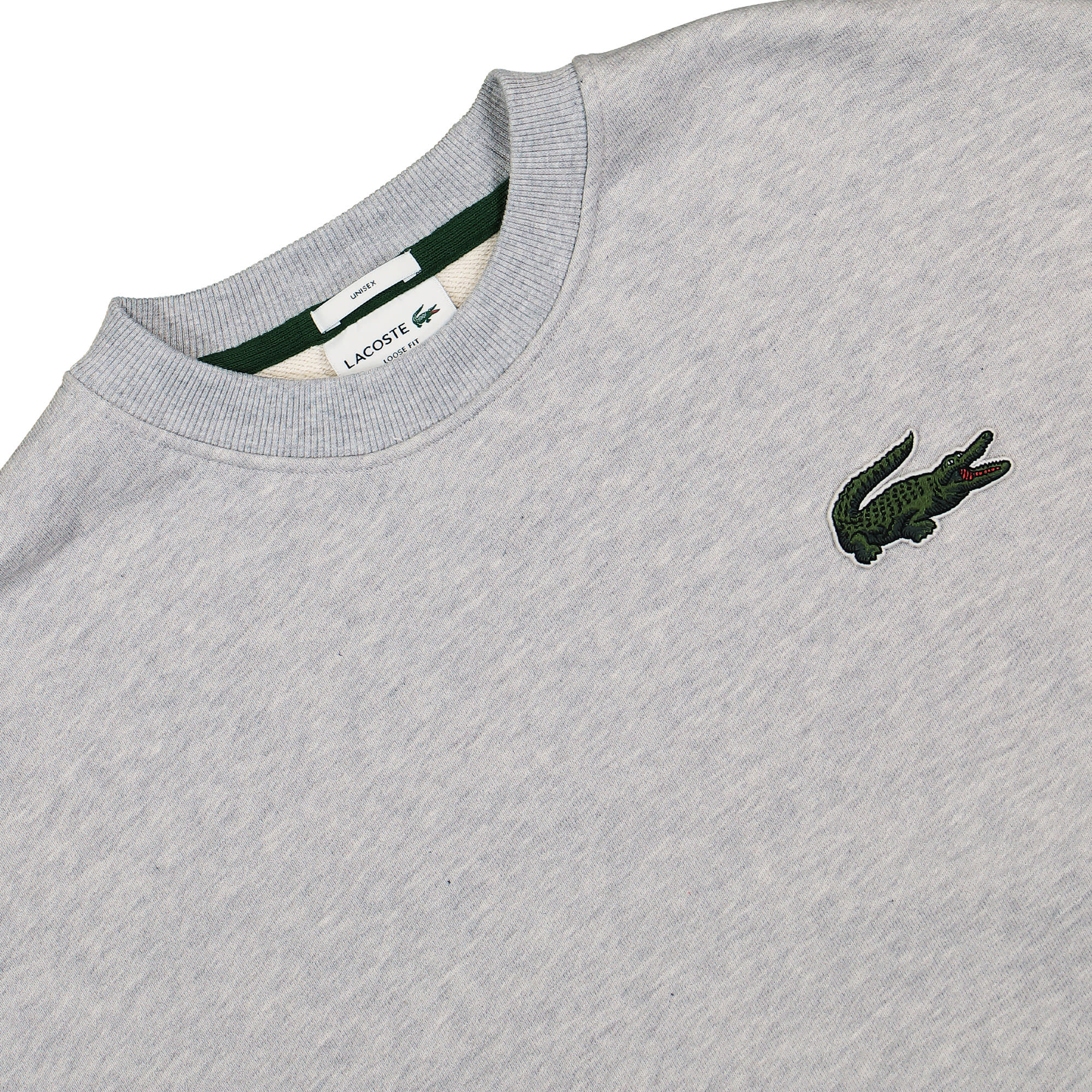 Lacoste Organic Cotton Sweathsirt Grey Sweatshirts Close-up | Overkill