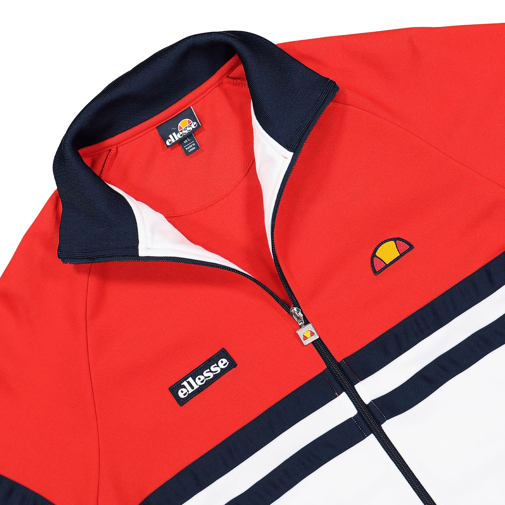 Ellesse Rimini Track Top Red / White / Navy Track Jackets Close-up | Overkill