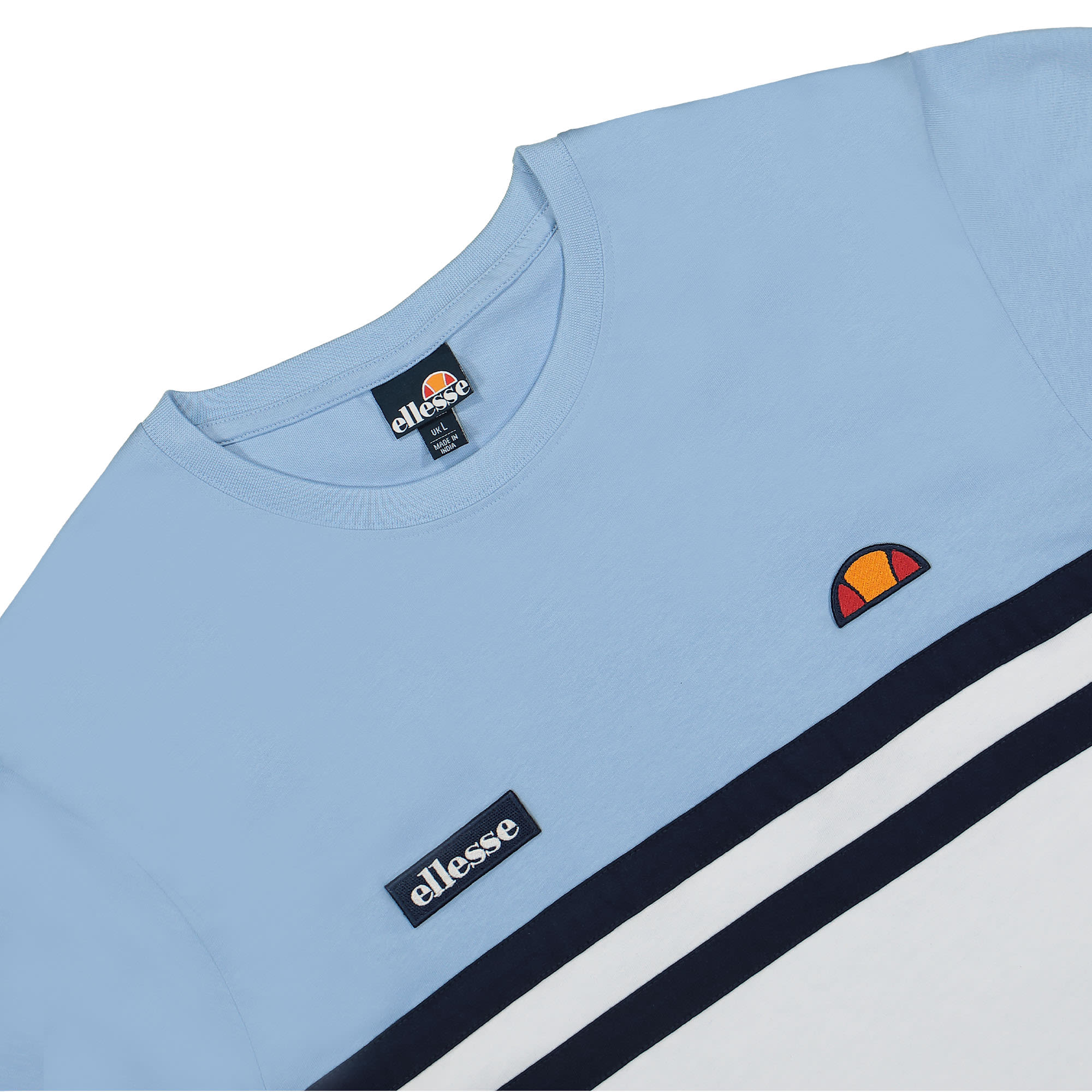 Ellesse Venire Tee Light Blue / Whhite / Navy T-Shirts Close-up | Overkill
