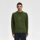 Fred Perry Raf Simons X Fred Perry Fluffy Knit Jumper Chive Sweatshirts Close-up | Overkill