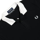 Fred Perry Plain Polo Shirt Black Polo Shirts Close-up | Overkill