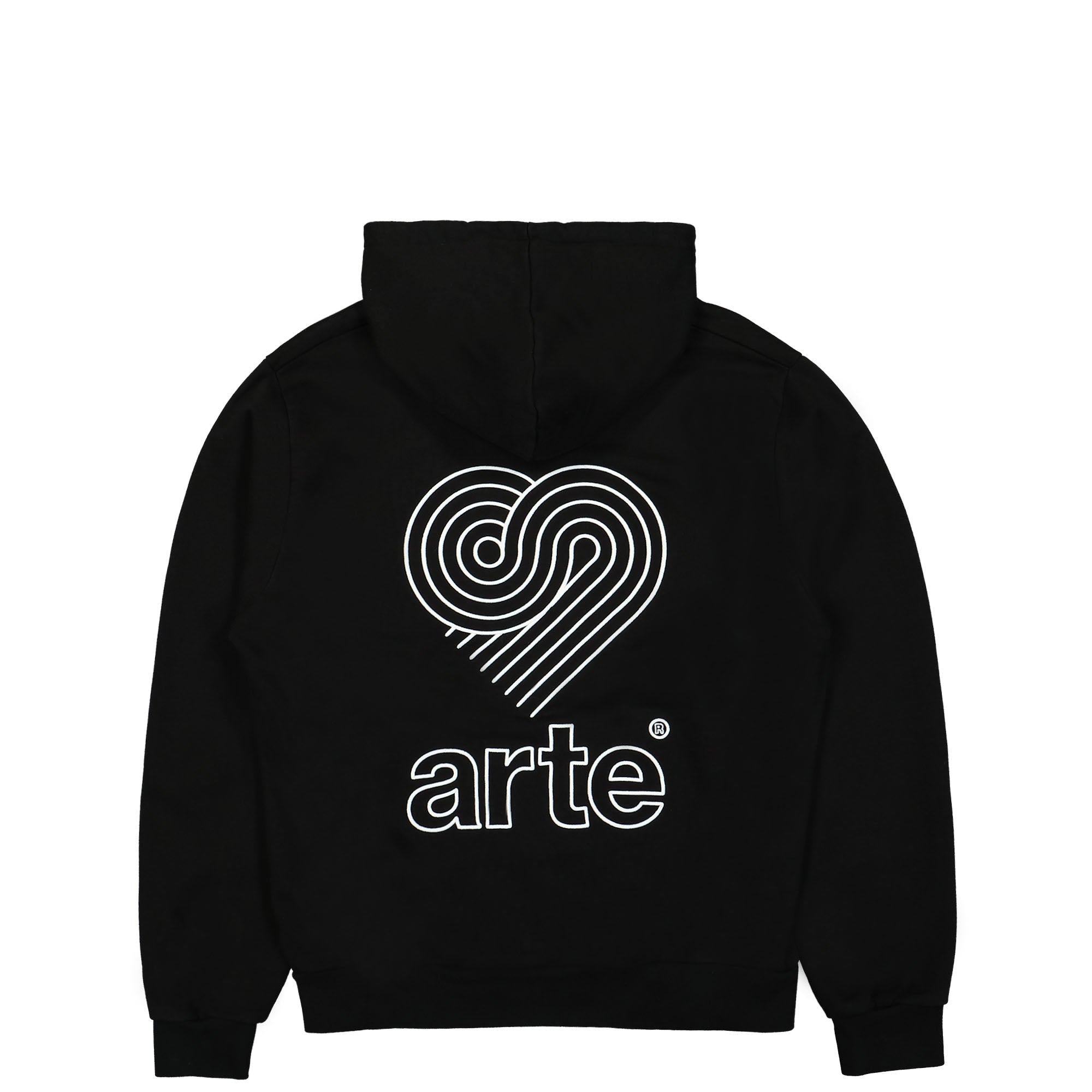 Arte Antwerp Back Stripes Heart Hoodie Black Hoodies Close-up | Overkill