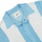 Arte Antwerp Keler Stripe Cardigan Light Blue / Cream Cardigans Close-up | Overkill