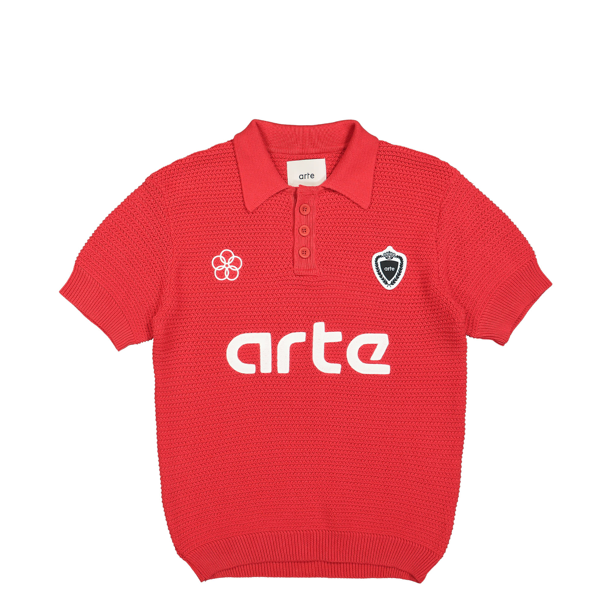 Arte Antwerp Simon Knit Shirt Red Polo Shirts SS24-149K / Red | Overkill