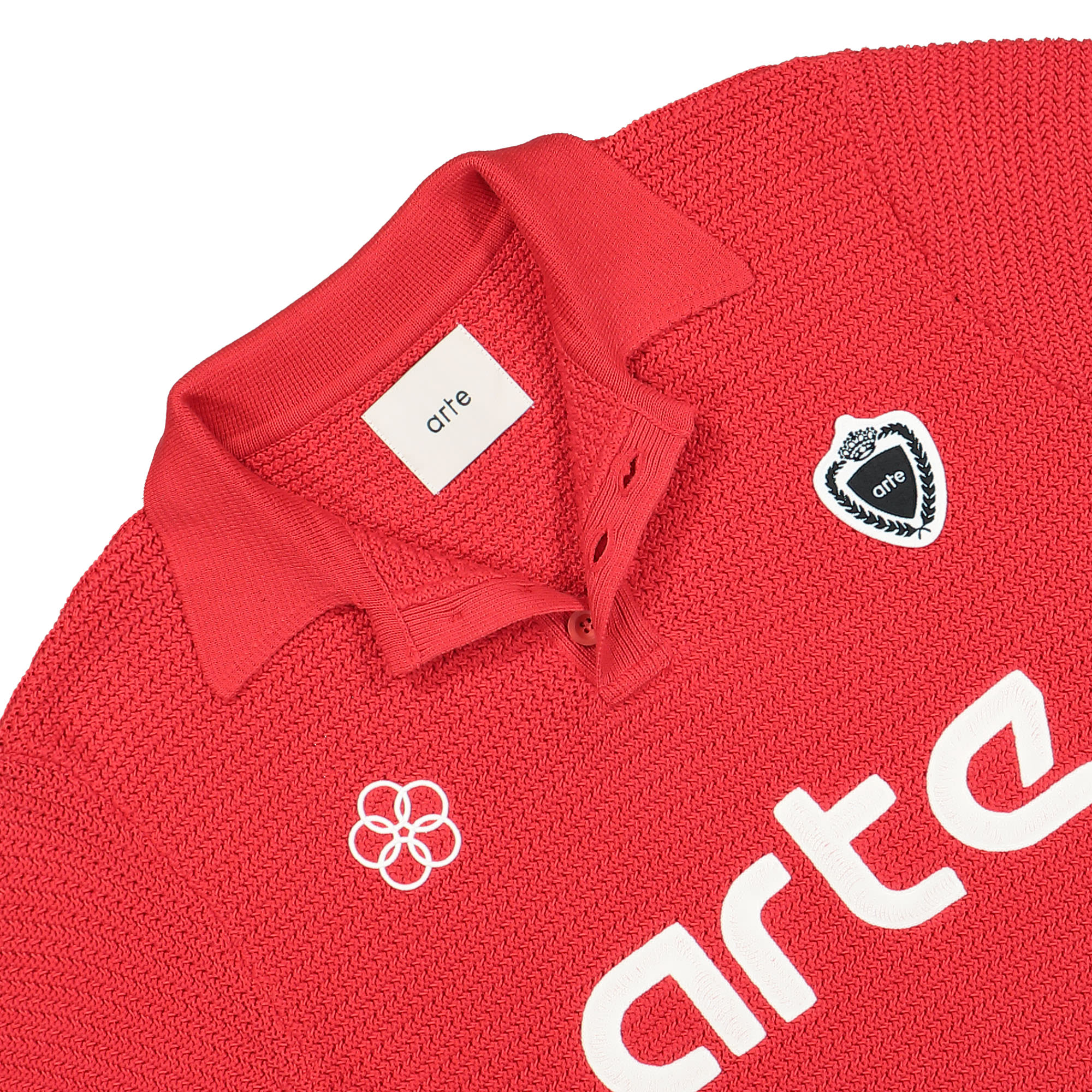 Arte Antwerp Simon Knit Shirt Red Polo Shirts Close-up | Overkill
