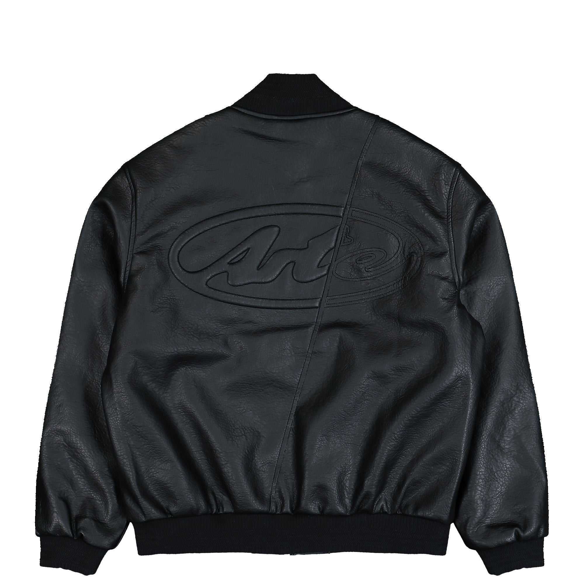 Arte Antwerp Leather Varsity Jacket Black Bomber & Varsity Jackets SS26-063J - 1 Close-up | Overkill