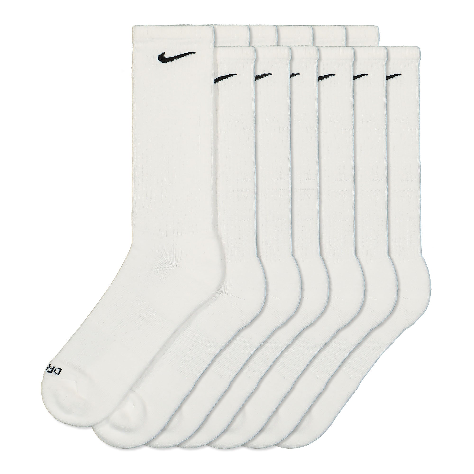 Nike Everyday Plus Cushioned Crew Socks 6 Pair White / Black Socks SX6897 100 | Overkill