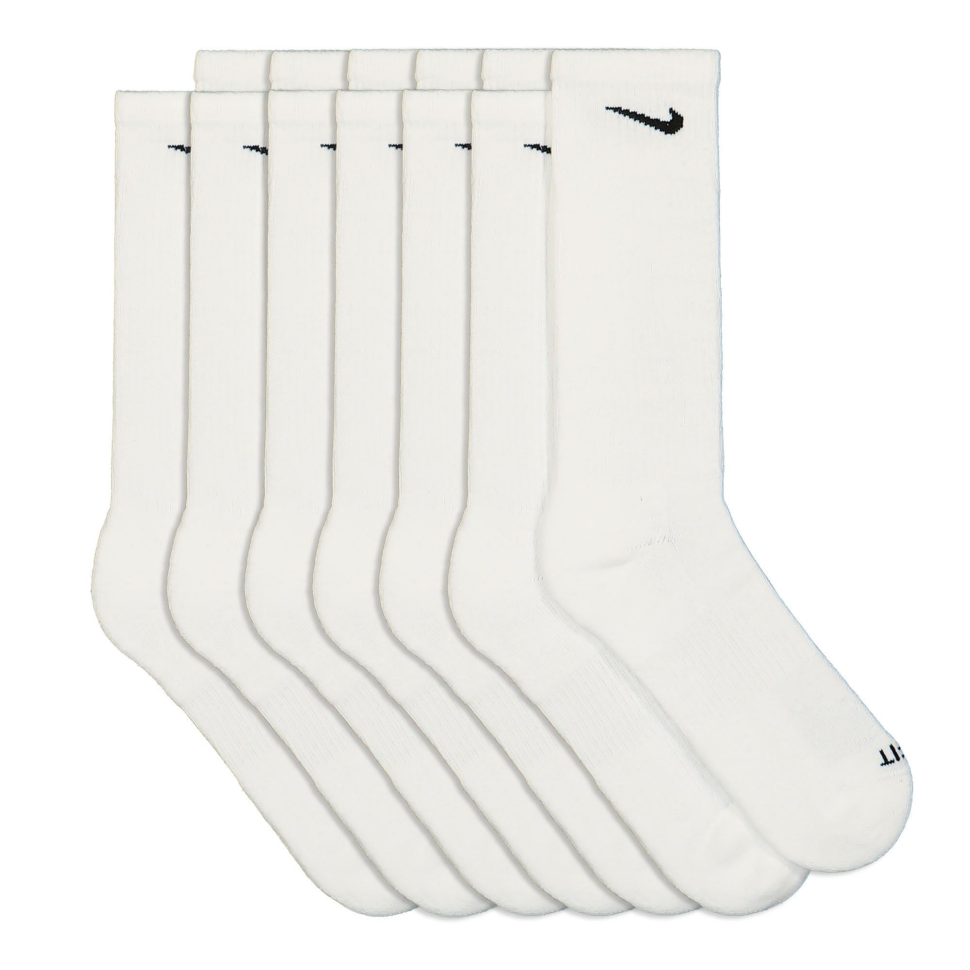 Nike Everyday Plus Cushioned Crew Socks 6 Pair White / Black Socks Material | Overkill