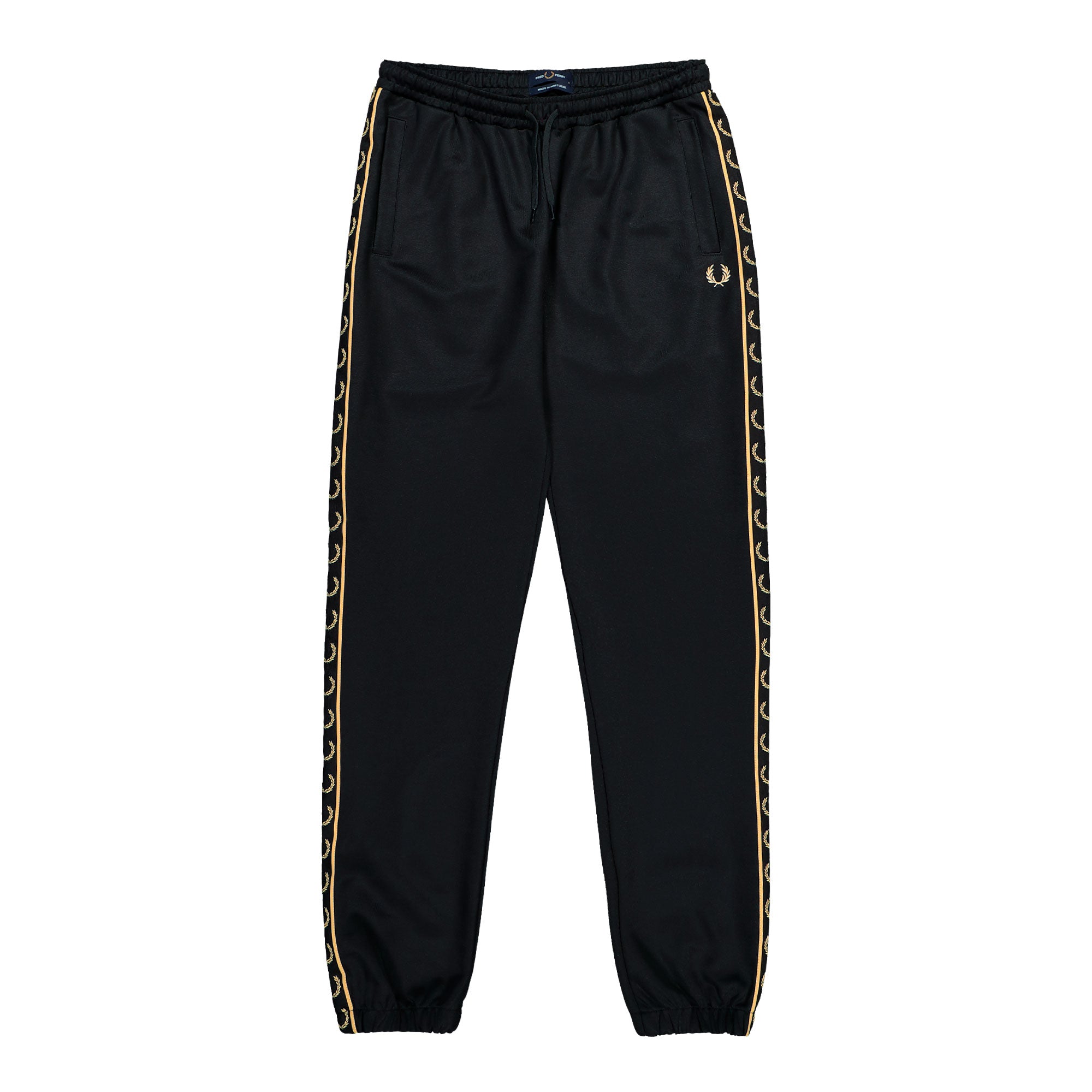 Fred Perry Contrast Tape Track Pant Black / Champagne Track Pants T5507-90A | Overkill
