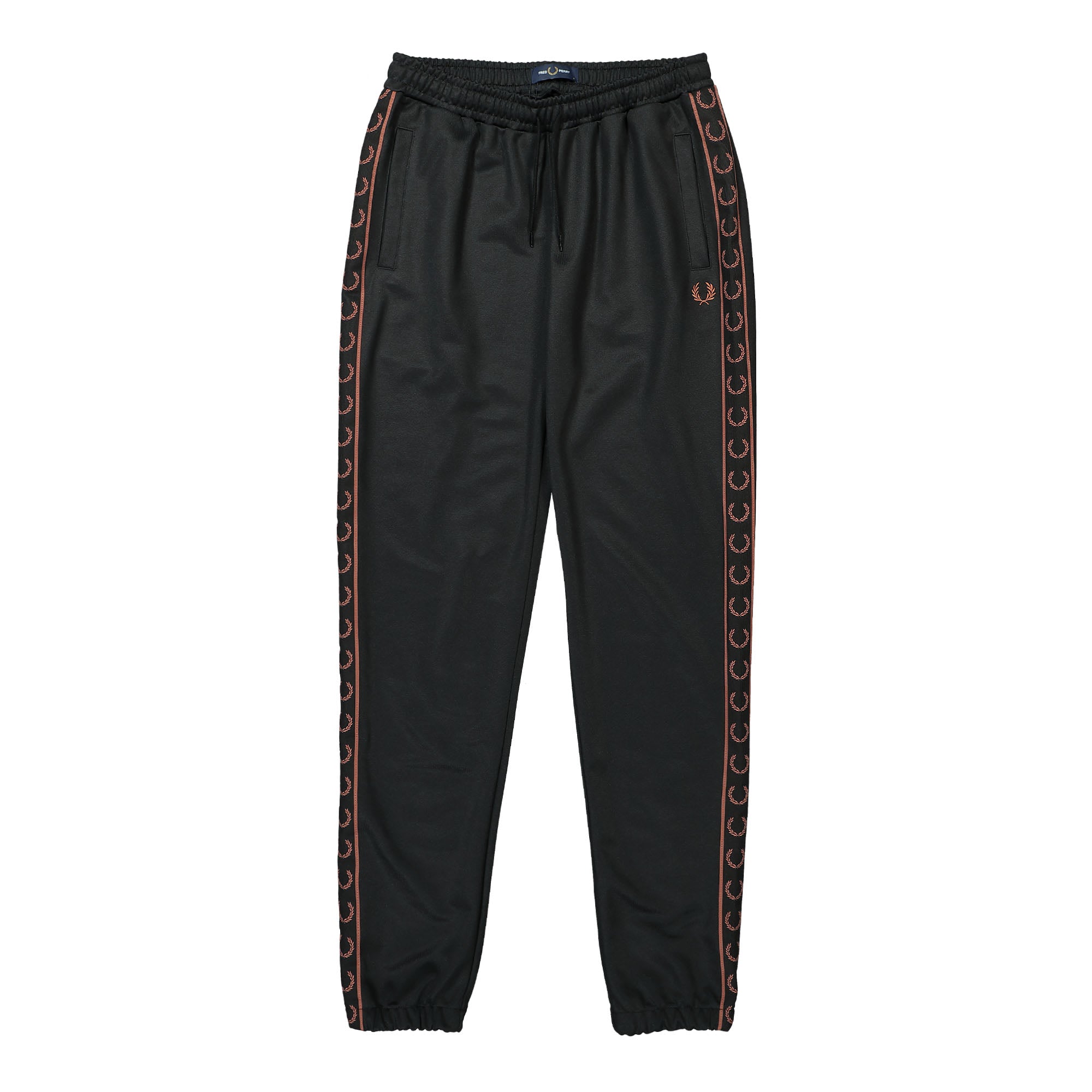 Fred Perry Seasonal Taped Track Pant Black / Whiskey Brown Sweat & Track Pants T5507-U35 | Overkill