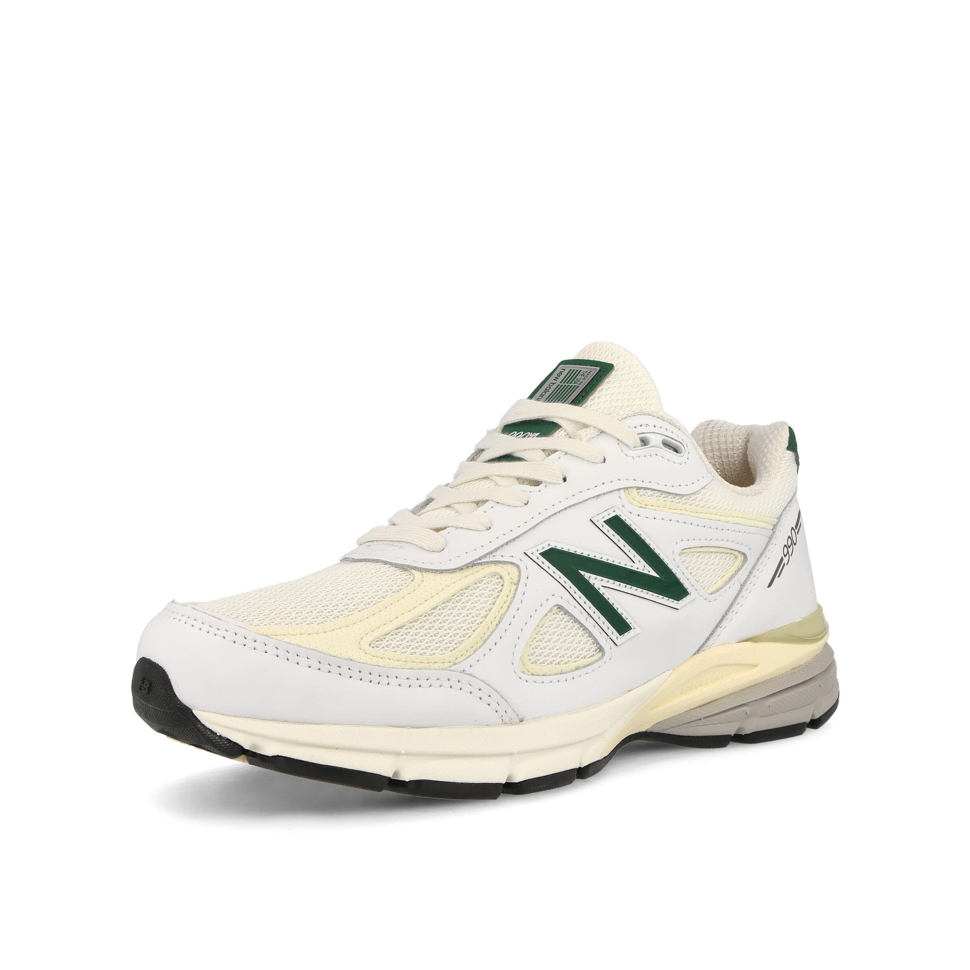 New Balance U990TC4 White / Green Low Top Sneakers  Close Up | Overkill