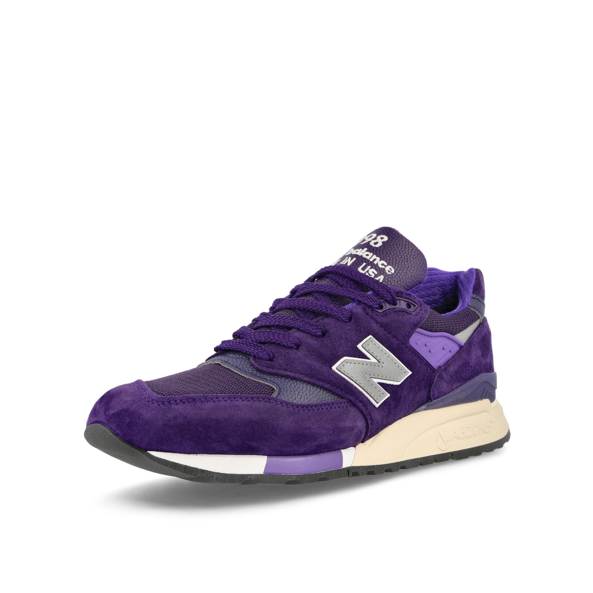 New Balance U998TE Dark Purple Low Top Sneakers  Close Up | Overkill