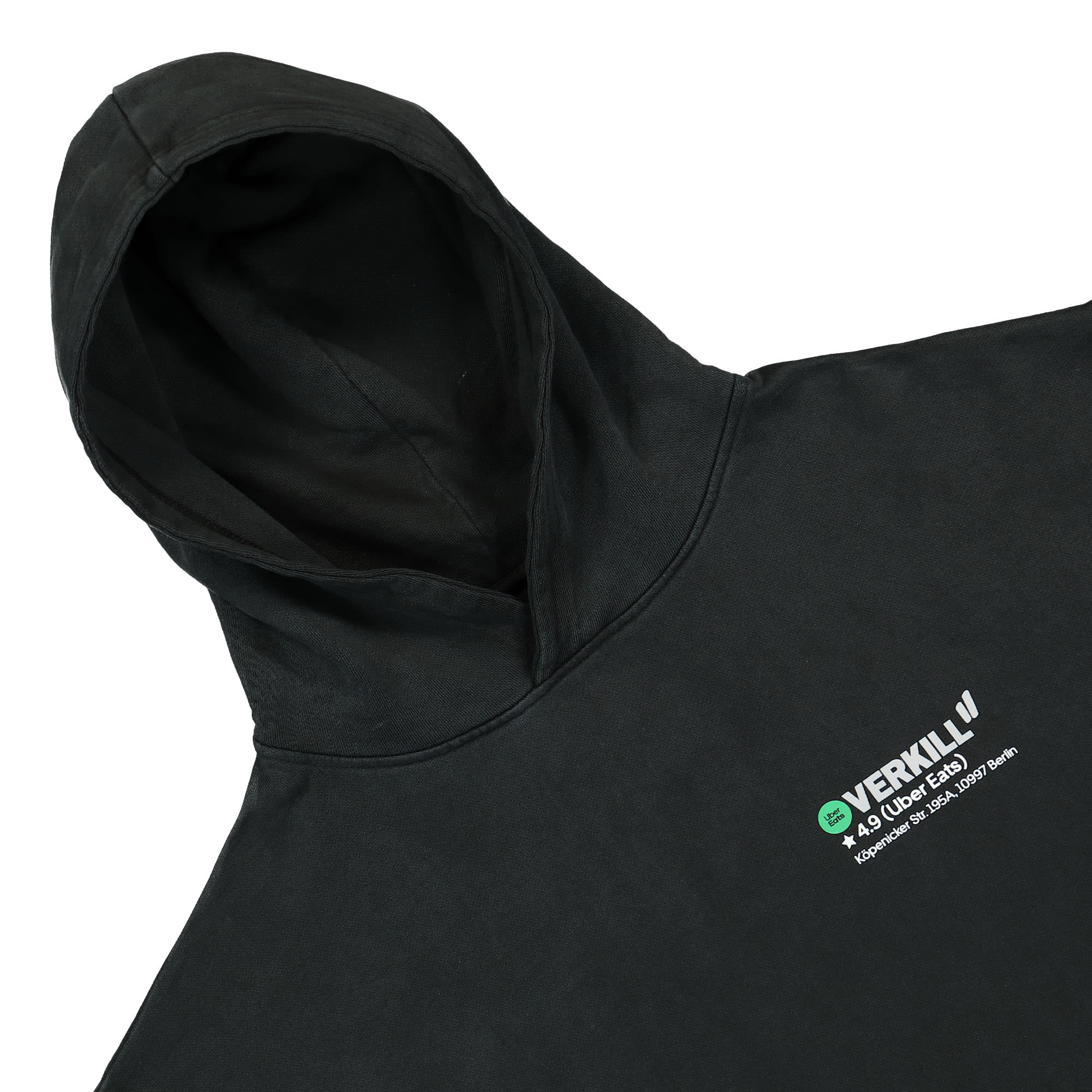 Overkill Uber Eats Order Rating Hoodie Black Hoodies Material | Overkill