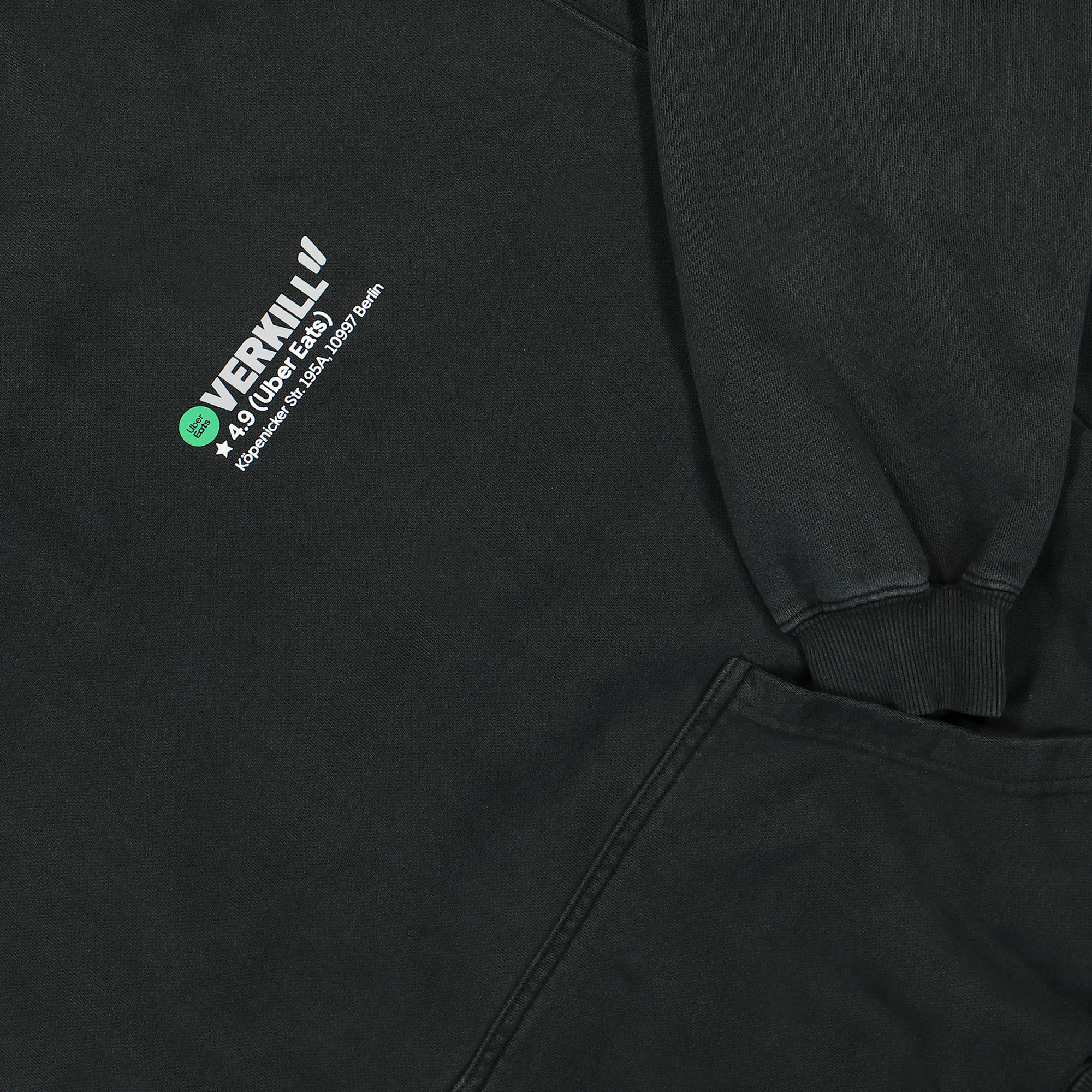 Overkill Uber Eats Order Rating Hoodie Black Hoodies Detailfoto | Overkill