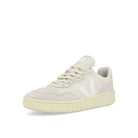 Veja V-90 O.T. Leather Gravel / White Low Top Sneakers  Close Up | Overkill