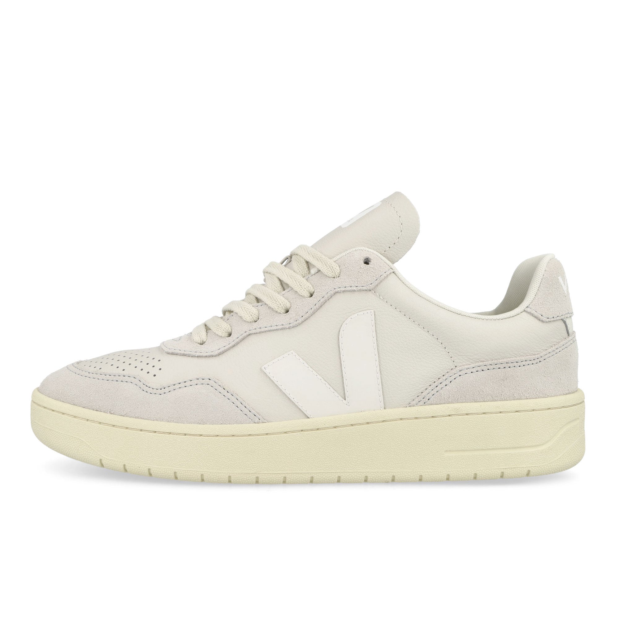 Veja V-90 O.T. Leather Gravel-White Low Top Sneakers VD2003379B | Overkill