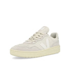 Veja V-90 O.T. Leather Gravel-White Low Top Sneakers  Close Up | Overkill