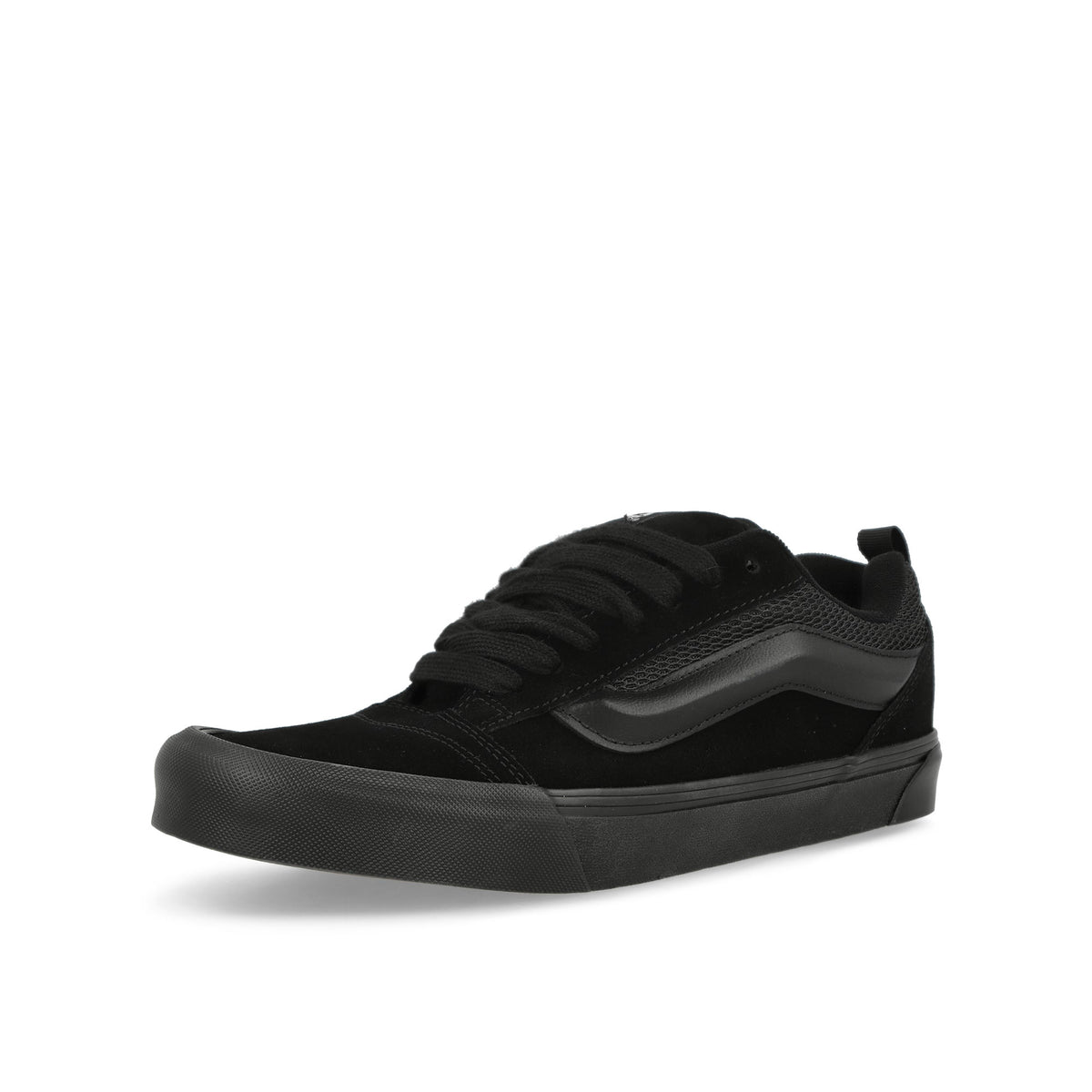 Vans Knu Skool Black / Black Low Top Sneakers  Close Up | Overkill