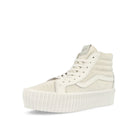 Vans Sk8-Hi Reissue 3 Platform LX White High Top Sneakers  Close Up | Overkill